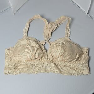 Aerie Floral Lace Bralette in Cream